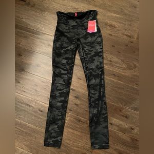 Spanx Camo Faux Leather Leggings